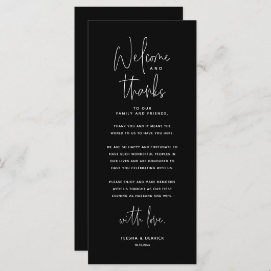 Willkommen und Danke, Platzierung Einstellungen Da Programm (Vorne/Hinten)