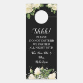 Willkommen und nicht stören Hochzeitrosen Türanhänger (Rückseite)