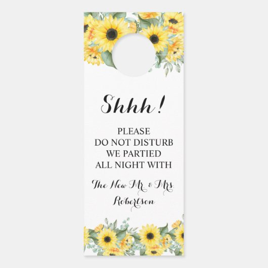 Willkommen und nicht stören Hochzeitsblumen Türanhänger (Rückseite)