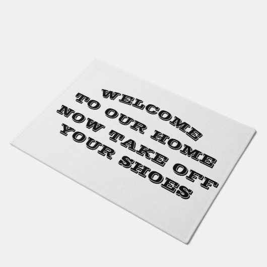 *WILLKOMMEN UND NUTZEN SIE IHRE SCHUHE* FUNNY DOOR FUßMATTE (Schrägansicht)