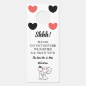 Willkommen und stören Sie nicht das Hochzeitspaar Türanhänger (Rückseite)