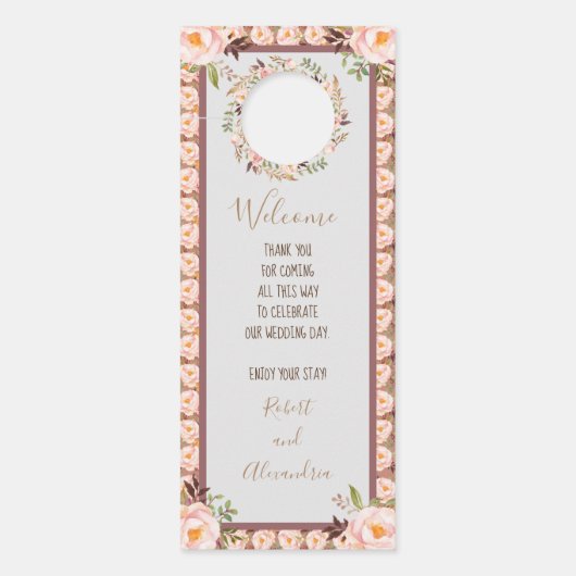 Willkommen und stören Sie nicht den Blumenrahmen f Türanhänger (Vorderseite)