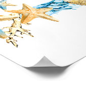 Willkommen unter dem Sea Blue & Gold Brautparty Poster (Ecke)