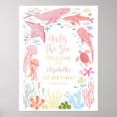 Willkommen unter den Meermädchen am 1. Geburtstag Poster (Vorne)