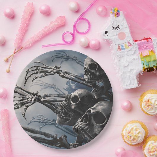 Willkommen Untotes Zombie Skeleton Beängstigend Sp Pappteller (Party)