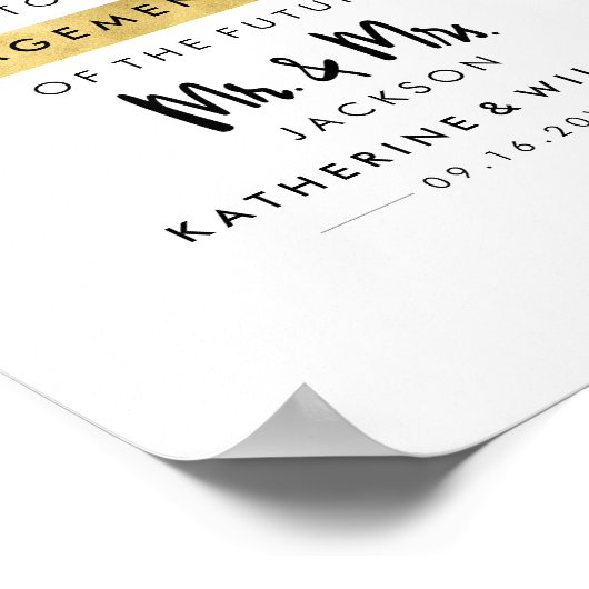 Willkommen Verlobung Poster Sign Future Mr. (Ecke)