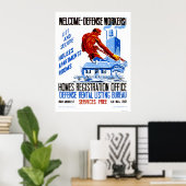 Willkommen Verteidigungsarbeiter 1941 WPA Poster (Heimbüro)