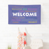 Willkommen Viele Sprachen Typografie Periwinkle Bl Banner (Insitu)