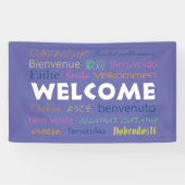 Willkommen Viele Sprachen Typografie Periwinkle Bl Banner (Horizontal)