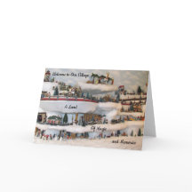 Willkommen Village Weihnachtskarte