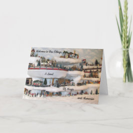 Willkommen Village Weihnachtskarte Feiertagskarte