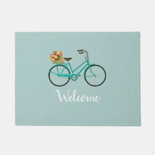 Willkommen Vintages Fahrrad mit Blume Fußbodenmatt Fußmatte