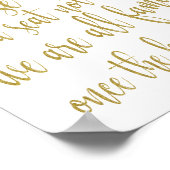 Willkommen Wählen Sie einen Platz, kein Side Gold  Poster (Ecke)