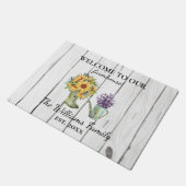 Willkommen Wasserfarbe Rustikales Bauernhaus Stief Fußmatte (Schrägansicht)