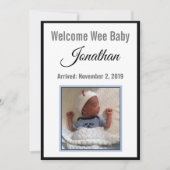 Willkommen Wee Baby NAME Ankündigung (Vorderseite)