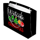 Willkommen Weihnachten-23758  Große Geschenktüte (Rückseite Schrägansicht)