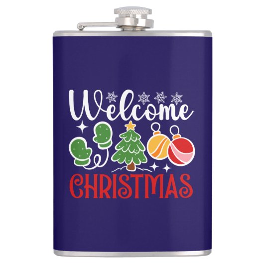 Willkommen Weihnachten-63758 Flachmann (Vorderseite)
