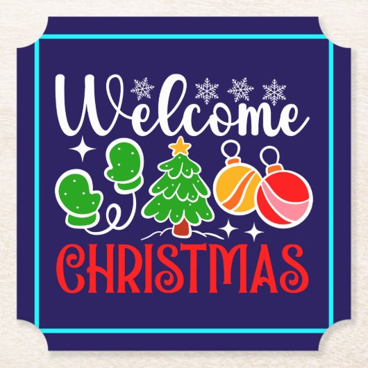 Willkommen Weihnachten-63758 Untersetzer (Vorderseite)