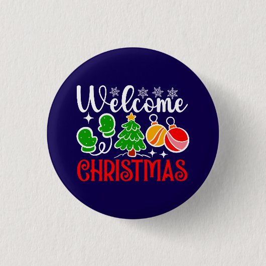 Willkommen Weihnachten Button (Vorderseite)