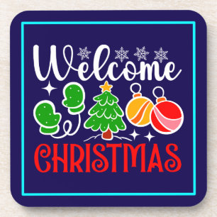 Willkommen Weihnachten Getränkeuntersetzer