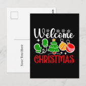 Willkommen Weihnachten Postkarte (Vorne/Hinten)