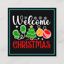 Willkommen Weihnachten Quadratische Visitenkarte