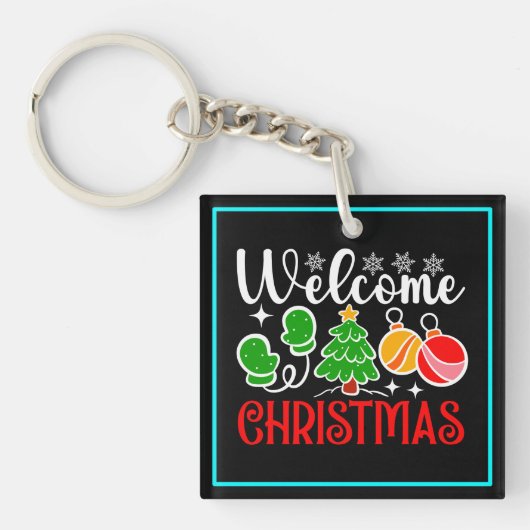Willkommen Weihnachten Schlüsselanhänger (Vorderseite)