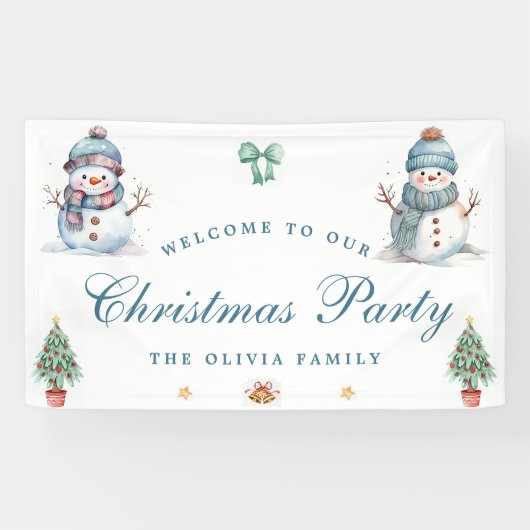 Willkommen Weihnachtsbanner Snowman Banner (Horizontal)