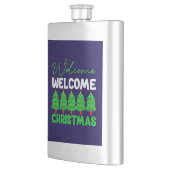 Willkommen Weihnachtsbaum Feiertagsdesign-85600 Flachmann (Links)