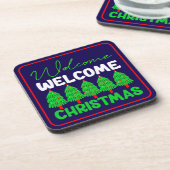 Willkommen Weihnachtsbaum Feiertagsdesign-85600 Getränkeuntersetzer (Linke Seite)