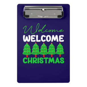 Willkommen Weihnachtsbaum Feiertagsdesign-85600 Mini Klemmbrett