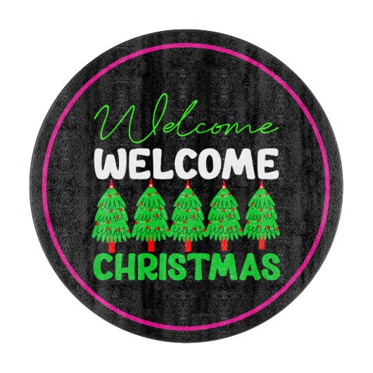 Willkommen Weihnachtsbaum Feiertagsdesign-85600 Schneidebrett (Vorderseite)