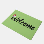 Willkommen Weihnachtsmannmütze Door Mat Fußmatte (Schrägansicht)