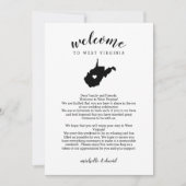 Willkommen West Virginia Wedding Letter & Itinerar (Vorderseite)