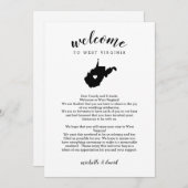 Willkommen West Virginia Wedding Letter & Itinerar (Vorne/Hinten)
