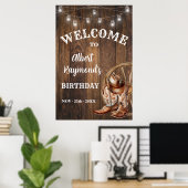 Willkommen Western Cowboy Boots Hat Geburtstag Poster (Heimbüro)