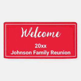 Willkommen Wiedersehen in Hellrot und Weiß Banner