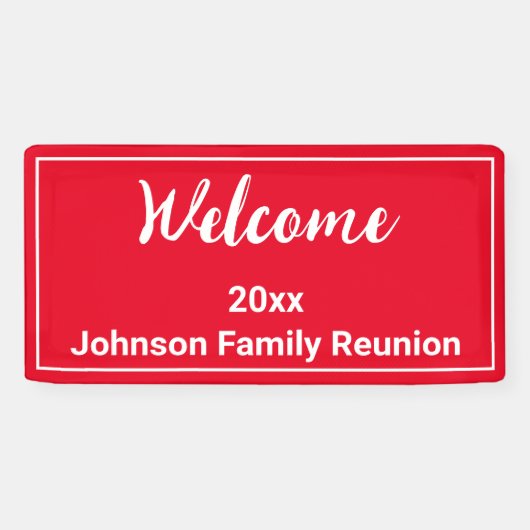 Willkommen Wiedersehen in Hellrot und Weiß Banner (Horizontal)