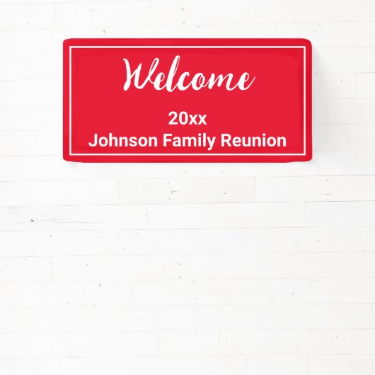 Willkommen Wiedersehen in Hellrot und Weiß Banner (InSitu)