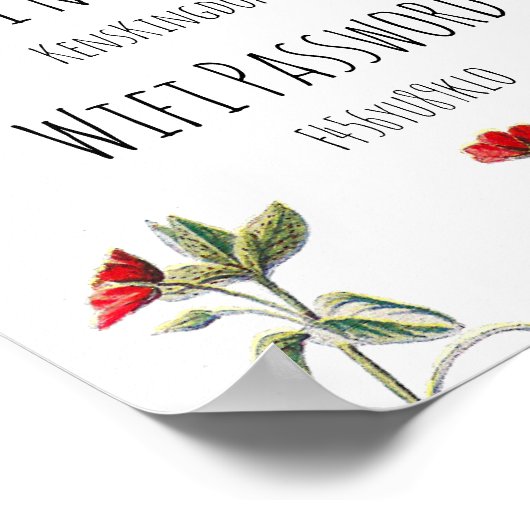 Willkommen Wifi Passwort Poster (Ecke)