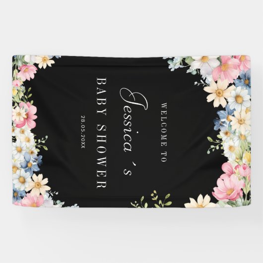 Willkommen! Wildblume, Babydusche Banner (Horizontal)