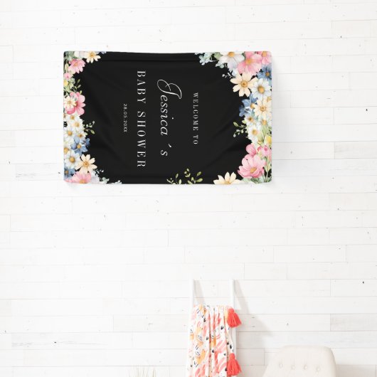 Willkommen! Wildblume, Babydusche Banner (InSitu)