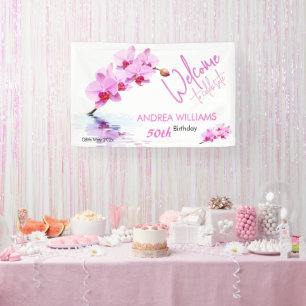 Willkommen Wilde Orchideenblüten 50. Geburtstag Banner