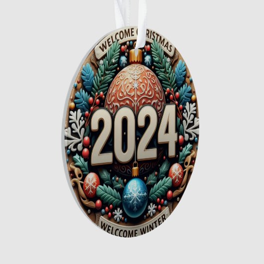 Willkommen Winter 2024 Ornament (Vorderseite)