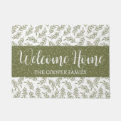 Willkommen Winter Cypress & Snowfall Muster Grün Fußmatte (Vorderseite)