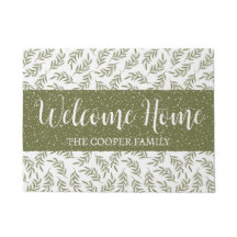 Willkommen Winter Cypress & Snowfall Muster Grün