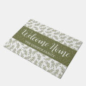 Willkommen Winter Cypress & Snowfall Muster Grün Fußmatte (Schrägansicht)