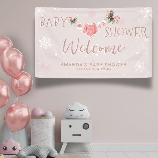 Willkommen Winter Es ist kalt draußen Babydusche Banner