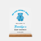 Willkommen Wir können frühzeitig warten Teddy Bear Acrylschild (Vorderseite)