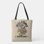 Willkommen Wochenende mit Affe und Gitarre Tasche (Rückseite)